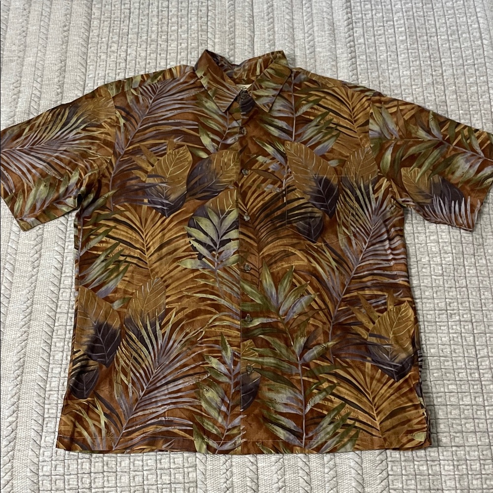 Tori Richard Cotton Lawn Tropical Leaf Print Men's Shirt